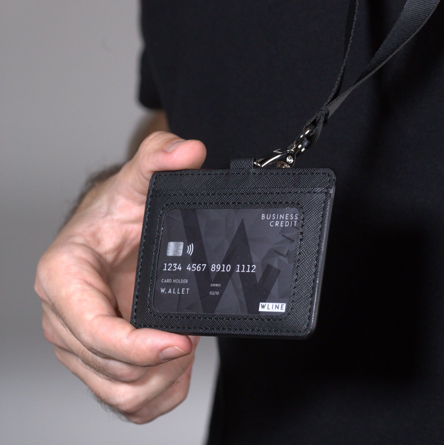 WLine Porta Badge da Collo in Pelle PU Saffiano