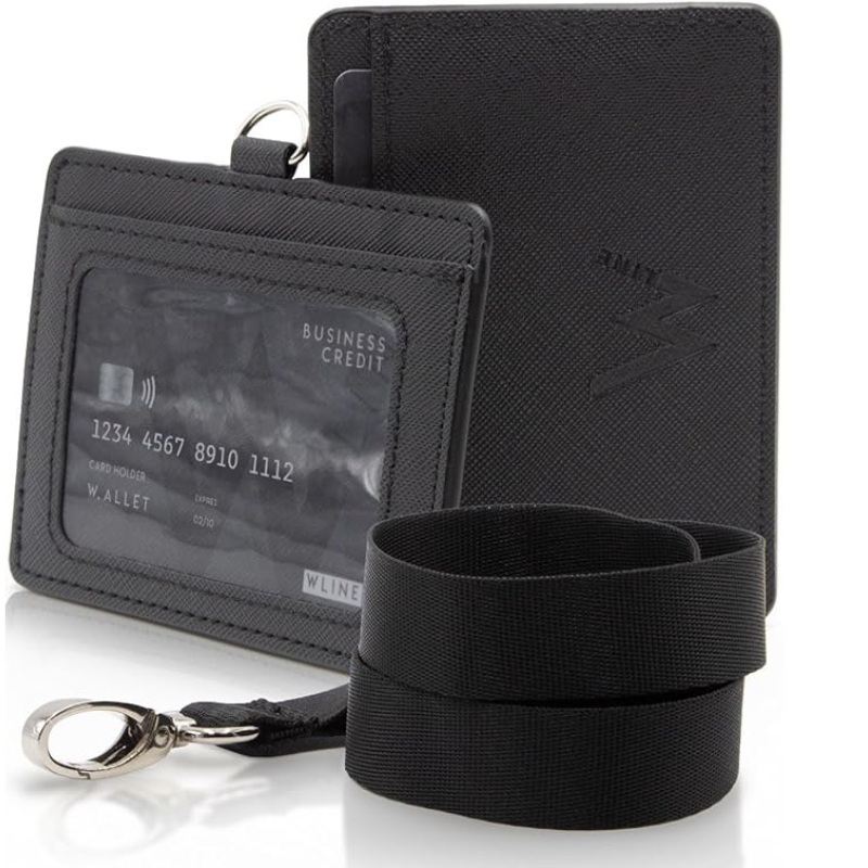 WLine Porta Badge da Collo in Pelle PU Saffiano