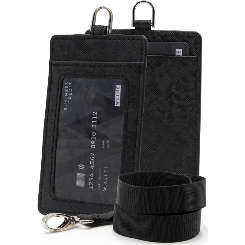 WLine Porta Badge da Collo in Pelle PU Saffiano