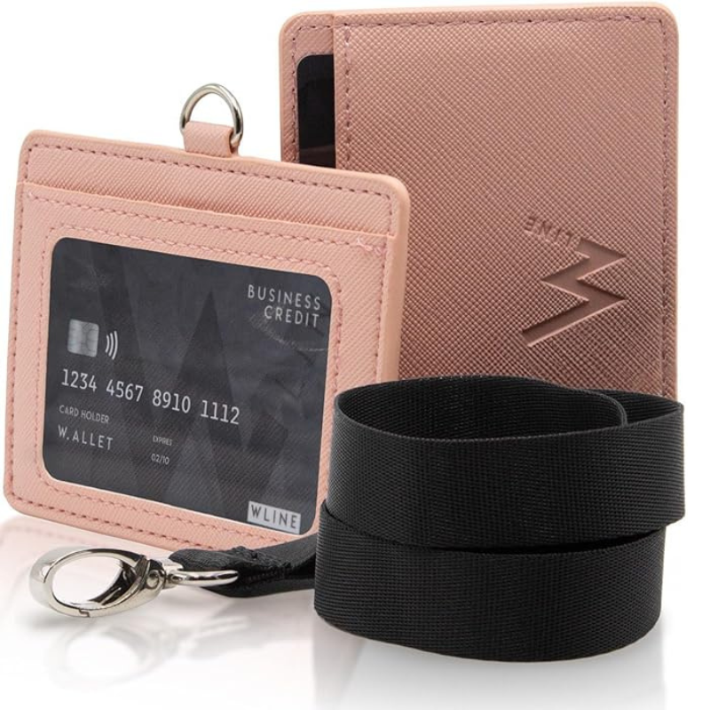 WLine Porta Badge da Collo in Pelle PU Saffiano