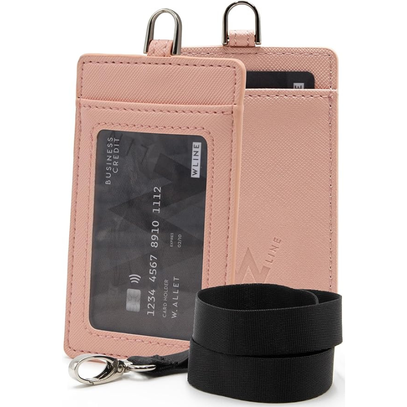 WLine Porta Badge da Collo in Pelle PU Saffiano