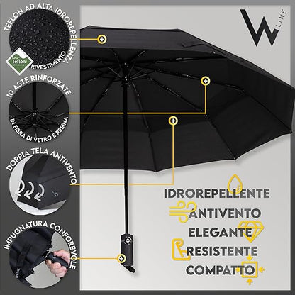 WLine WIND Ombrello Pieghevole Antivento Con Custodia