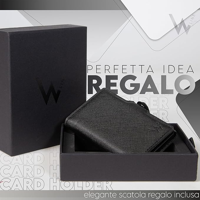 WLine Wallet - Porta Carte di Credito Uomo e Donna Con Zip Portamonete