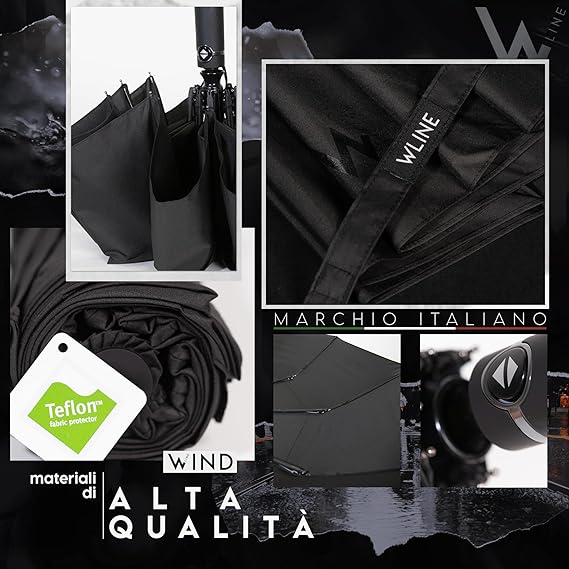 WLine WIND Ombrello Pieghevole Antivento Con Custodia