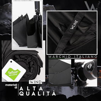 WLine WIND Ombrello Pieghevole Antivento Con Custodia