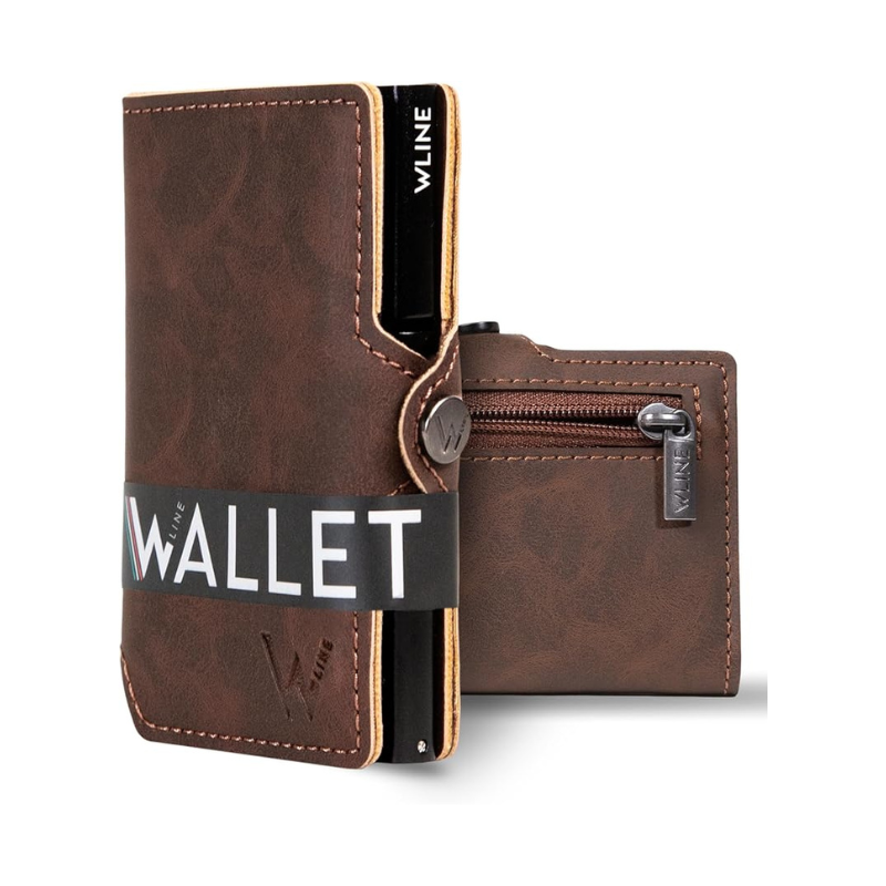 WLine Wallet - Porta Carte di Credito Uomo e Donna Con Zip Portamonete