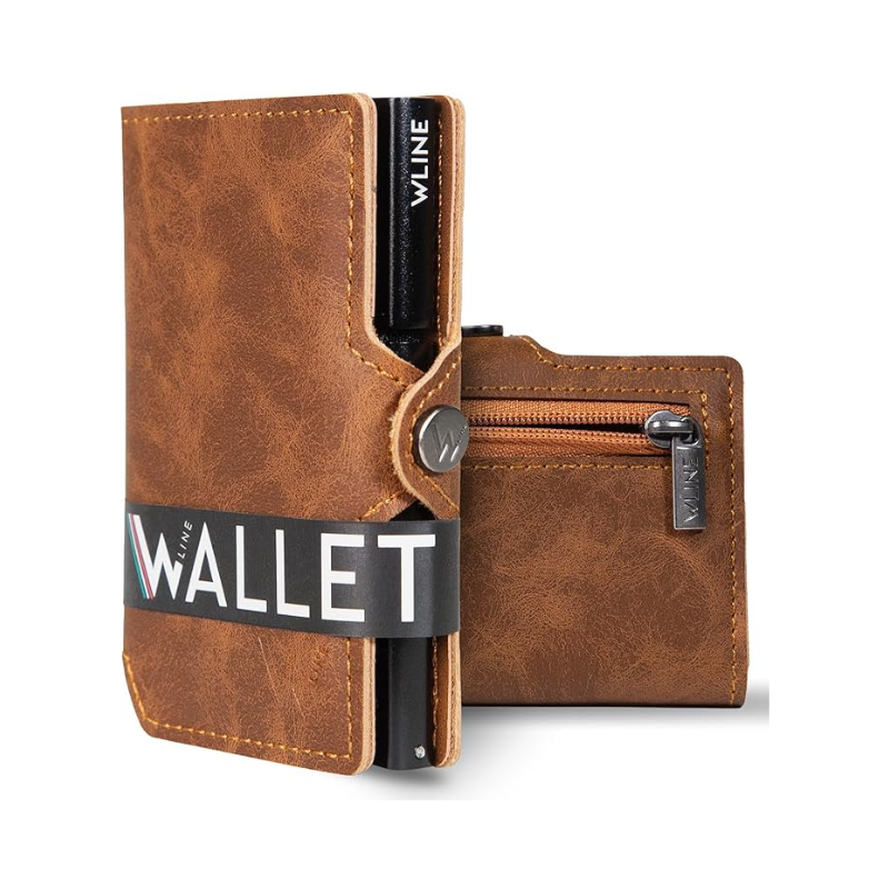 WLine Wallet - Porta Carte di Credito Uomo e Donna Con Zip Portamonete