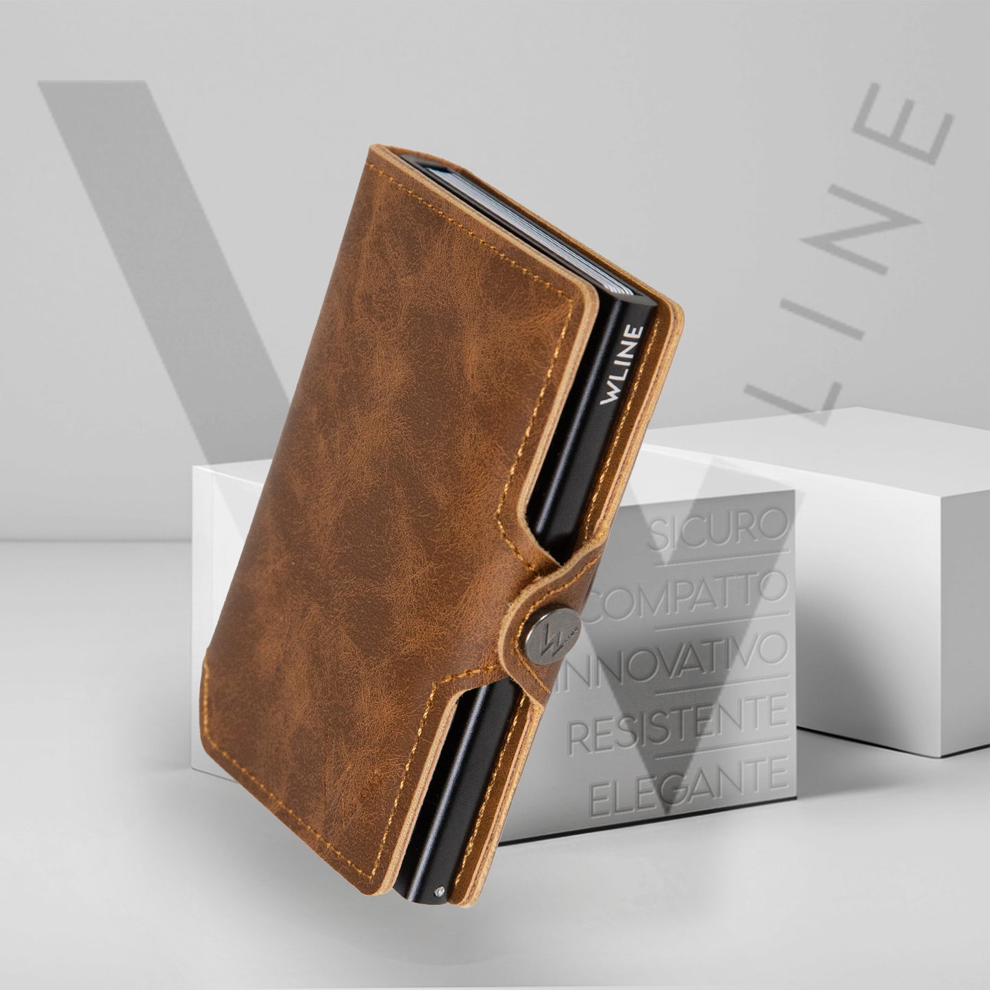 WLine Wallet - Porta Carte di Credito Uomo e Donna Con Zip Portamonete